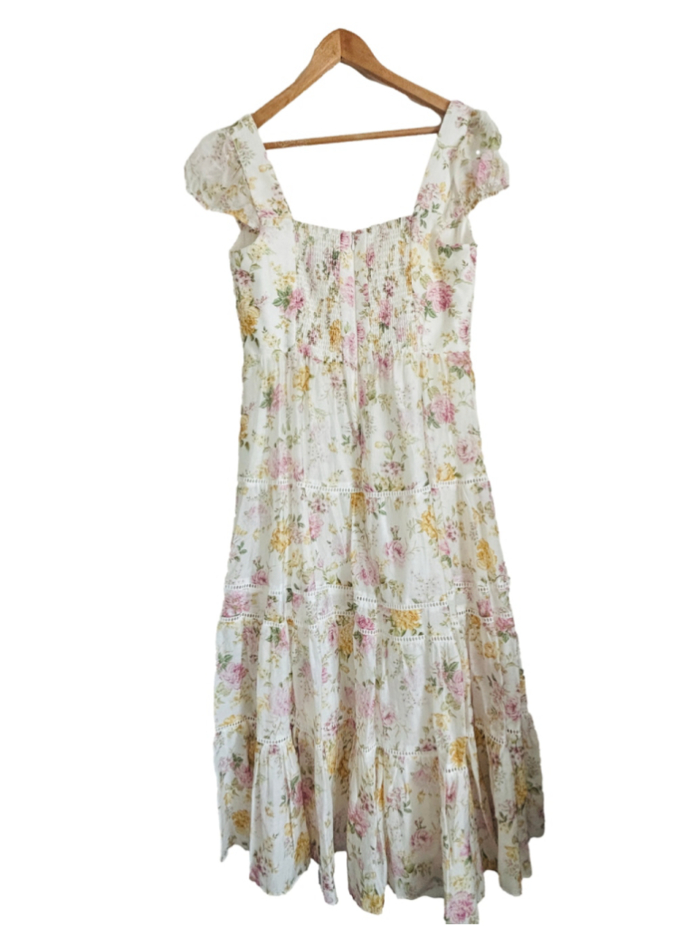 Ever New Romana CottageCore Tiered Floral Puff Sleeve Maxi Dress Size 12 Boho - Picture 4 of 16